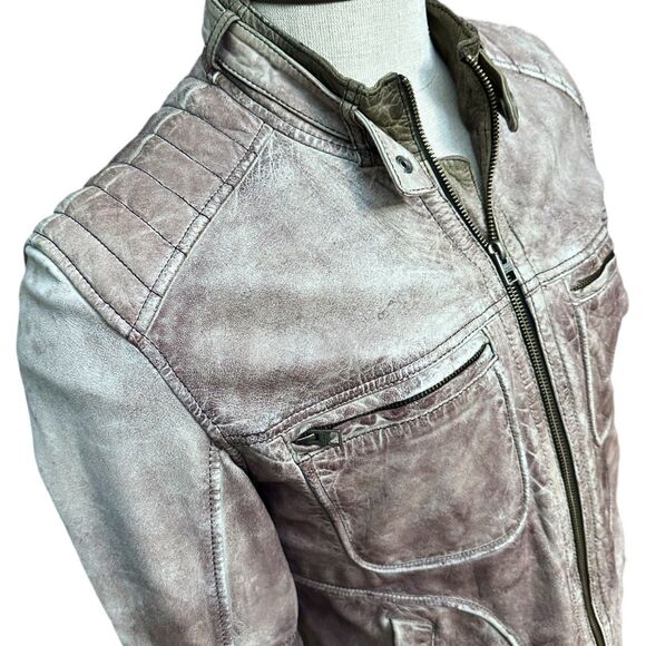 Harley Davidson Black Label Washed Lambskin Leather Moto Jacket Men's M - Picture 9 of 15